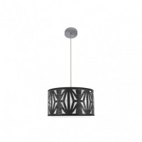 Distribuidor - Lâmpadas Diversas | Colgantes Moderno | COLGANTE KATERINA 1XE27 CROMO/MADERA NEGRA REGX40X40 CM Ref: 177994009